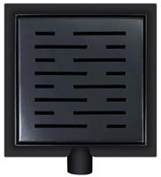 Wiesbaden doucheput met flens en zijuitlaat 15x15 cm mat zwart - thumbnail