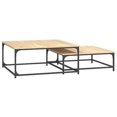 2-delige Tafeltjesset bewerkt hout sonoma eikenkleurig 2-delige Tafeltjesset bewerkt hout sonoma eikenkleurig