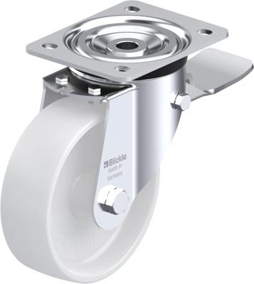 Blickle L-PO 150G-ST Zwenkwiel met rem Wieldiameter: 150 mm Draagvermogen (max.): 400 kg 1 stuk(s) Blickle L-PO 150G-ST Zwenkwiel met rem Wieldiameter: 150 mm Draagvermogen (max.): 400 kg 1 stuk(s)