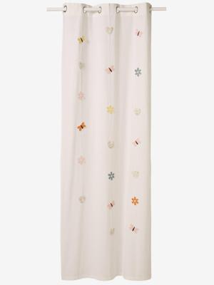 Anjerslinger gordijn met vlinders en bloemen Champêtre ecru