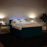Boxspring met matras fluweel blauw 140x200 cm - thumbnail