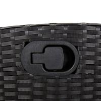 5-delige Tuinset met kussens poly rattan zwart - thumbnail