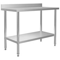 VidaXL Keukenwerktafel met spatscherm 120x60x93 cm roestvrij staal - thumbnail