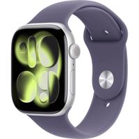 Apple Watch Series 11 GPS - 46 mm - Zilveren aluminium kast - Paarse mist sportband - M/L - thumbnail