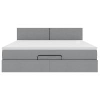 Ottoman bed met matras 180x200cm stof lichtgrijs - thumbnail
