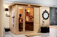 Karibu | Mojave Sauna | Helderglas-met Saunakachel 9 kW met Externe Bediening - thumbnail