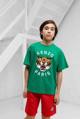 Kenzo Tiger T-Shirt Kids Groen - Maat 7/8 jaar - Kleur: Groen | Soccerfanshop