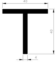 T-profiel alu brute 40x40x4mm (5mtr) - thumbnail