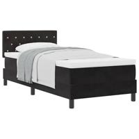 Boxspringbed met matras fluweel zwart 100x200 cm - thumbnail