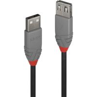 LINDY 36701 0,5 m USB 2.0 type A verlengkabel, antraciet Line, 1 stuk - thumbnail