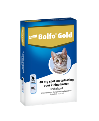 Bolfo Gold 40 Vlooiendruppels voor kleine kat 2 pipetten Bolfo Gold 40 Vlooiendruppels voor kleine kat 2 pipetten