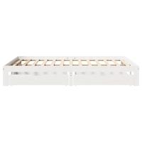 Bedframe met lades massief grenenhout wit 150x200 cm - thumbnail