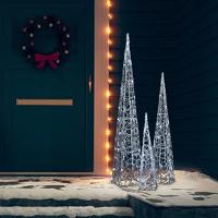 Lichtkegelset decoratief LED 60/90/120 cm acryl koudwit - thumbnail