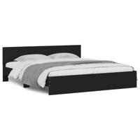 Bedframe met hoofdeinde en LED zwart 180x200 cm - thumbnail