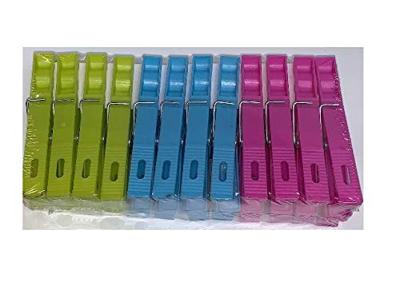 Wasknijpers kunststof in 3 kleuren - set van 48 stuks