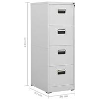 Archiefkast 46x62x133 cm staal lichtgrijs - thumbnail