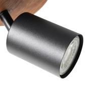 QAZQA Industriële spot zwart met hout kantelbaar - Jeana - thumbnail