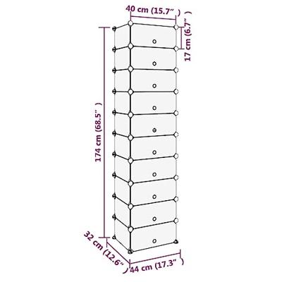 Schoenenrek 44x32x174 cm polypropeen transparant Schoenenrek 44x32x174 cm polypropeen transparant