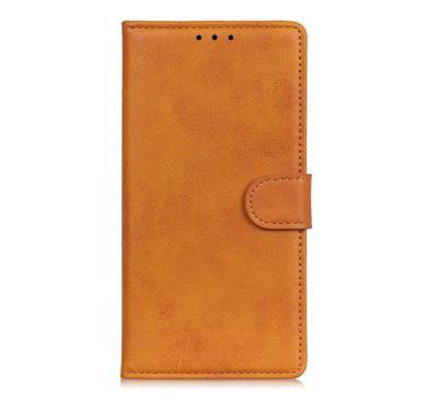 Casecentive Leren Wallet case met sluiting iPhone 13 tan
