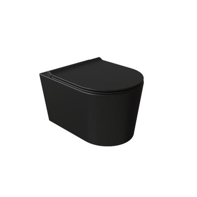 Salenzi Toiletpot Civita Black Keramiek 50x35 cm Rimless Mat Zwart