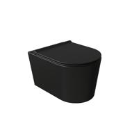 Salenzi Toiletpot Civita Black Keramiek 50x35 cm Rimless Mat Zwart - thumbnail