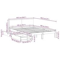 Bedframe met hoofdeinde 3 pcs Wasbruin Massief Vurenhout - thumbnail