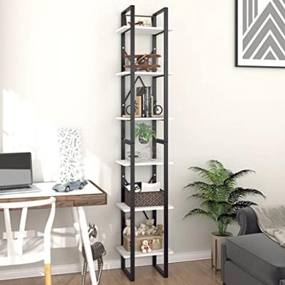 Boekenkast met 6 schappen 40x30x210 cm bewerkt hout wit