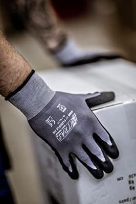 NITRAS SAFETY Nitras fijn gebreide handschoen "flexible fit" glove size 8 knit gray/sw flexible fit