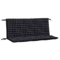 VidaXL Tuinbankkussens 2 st ruitpatroon 120x50x7 cm stof zwart - thumbnail