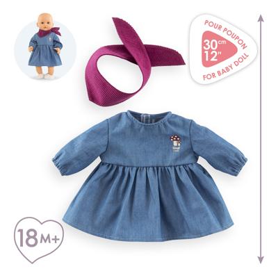 Corolle jeans jurk met sjaal kleine ontdekker - 30cm