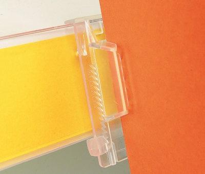 Schapclip klemt kaartje op scanprofiel