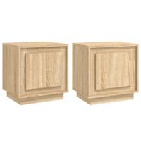 Nachtkastjes 2 st 44x35x45 cm bewerkt hout sonoma eikenkleurig - thumbnail