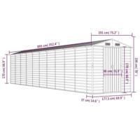 Tuinschuur 191x895x198 cm gegalvaniseerd staal lichtgrijs - thumbnail