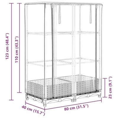 VidaXL Plantenbak verhoogd met kashoes 80x40x123 cm rattanlook VidaXL Plantenbak verhoogd met kashoes 80x40x123 cm rattanlook