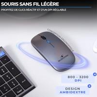 Draadloos toetsenbord en muisset - BLUESTORK - AZERTY - Metaal - Stil - Schaartoetsen - thumbnail