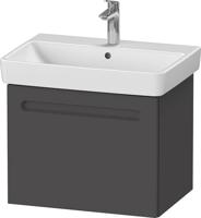 Wastafelkast Duravit No.1 Met 1 Lade Delen 59x42.6x47.8cm Met Geïntegreerde Greep Mat Grafiet - thumbnail