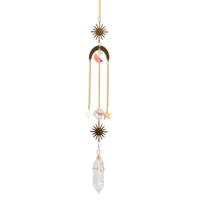 Edelsteen Regenboog Hanger - Zon en Maan - Bergkristal (40 cm) - thumbnail