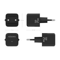 Aisens Wandlader ASCH-25W1P013-BK, 25 W, zwart, 1 stuk - thumbnail