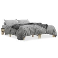 Bedframe bewerkt hout metaal sonoma eikenkleurig 150x200 cm - thumbnail