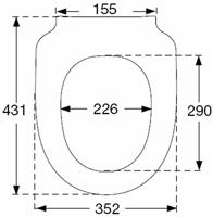 Pressalit 300+ toiletbril wit - thumbnail