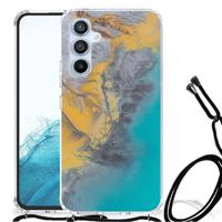 Samsung Galaxy A54 5G Anti-Shock Hoesje Marble Blue Gold - thumbnail