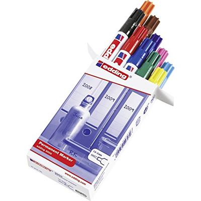 Edding permanent marker 3000, doos van 10 stuks in geassorteerde kleuren