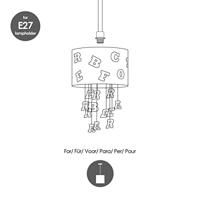 Light depot - lampenkap Letters kinderkamer Ø 30 cm - fuchsia - Outlet - thumbnail