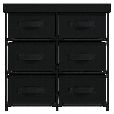 Opbergkast met 6 lades 55x29x55 cm staal zwart