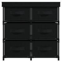 Opbergkast met 6 lades 55x29x55 cm staal zwart - thumbnail