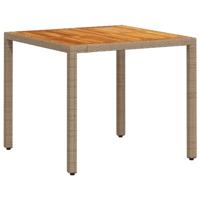 5-delige Tuinset met kussens poly rattan en acaciahout beige - thumbnail