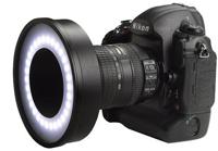 Kaiser Fototechnik 3250 KR90 ringlamp (30x drie-chip LED, filterdraad 77mm) met geïntegreerde accu incl. adapterringen 55-72mm zwart - thumbnail