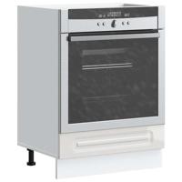 Ovenkast Kalmar bewerkt hout hoogglans wit - thumbnail