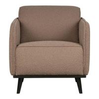 WOOOD Fauteuil 'Statement' Met arm, Bouclé, kleur Nougat - thumbnail