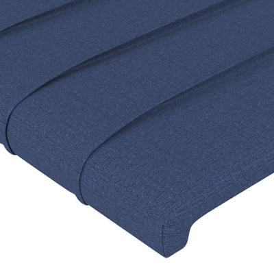 Hoofdbord met randen 163x16x78/88 cm stof blauw - thumbnail